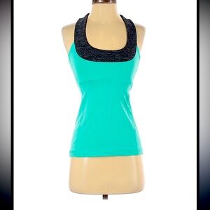 Lululemon shirt - turquoise/charcoal active tank w/mesh